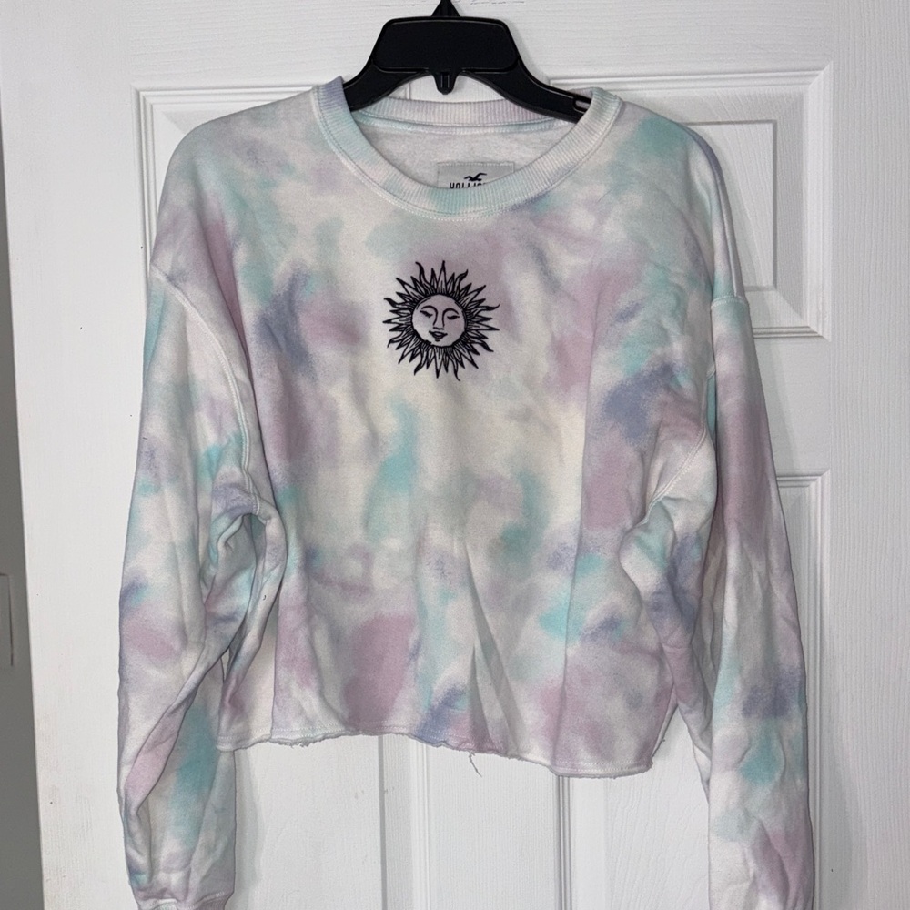 Tie-Dye Sun Embroidered Women's Top
